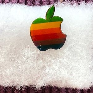 Apple II Pins in 6 Colors Vintage Circa 1984-1988